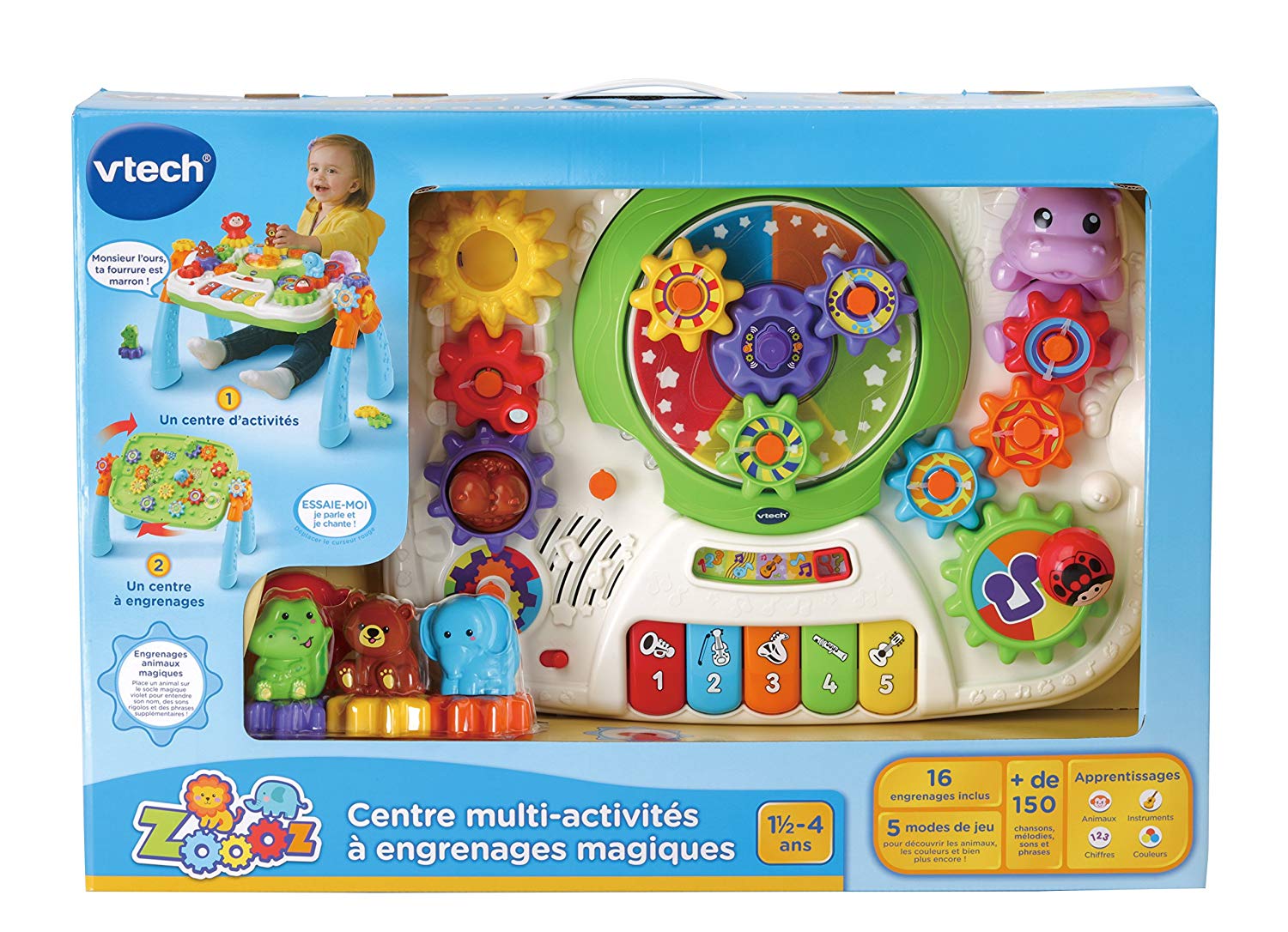 Vtech GearZooz 2-In-1 Jungle Friends Gear Park (Frustration Free Packaging), Multicolor