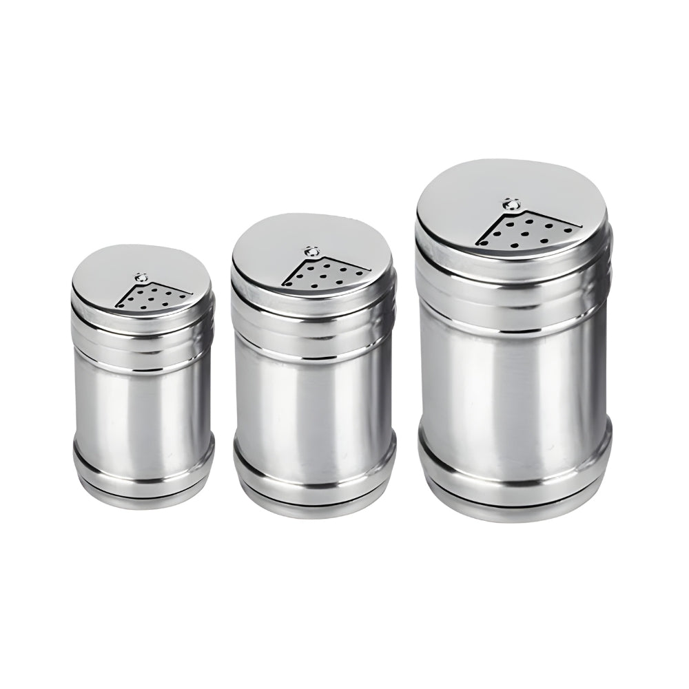 Versatile Stainless Steel Seasoning Shaker With Rotating Lid For Easy Cleaning - Ideal Kitchen Tool For Salt, Pepper, And Spices (Medium Size)
