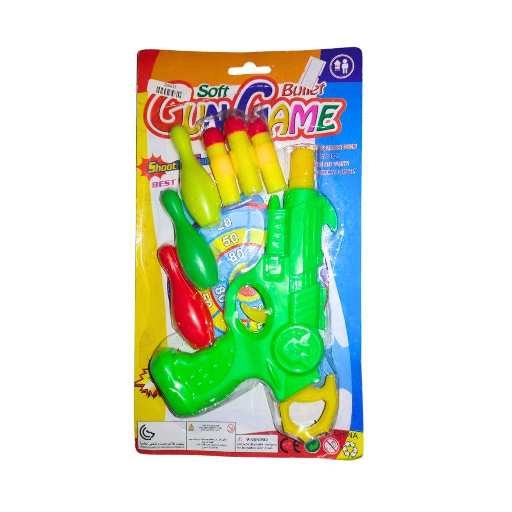 Very Beautiful Yellow Gun With 3 Darts And One Handcuff Toy For Kids Guns