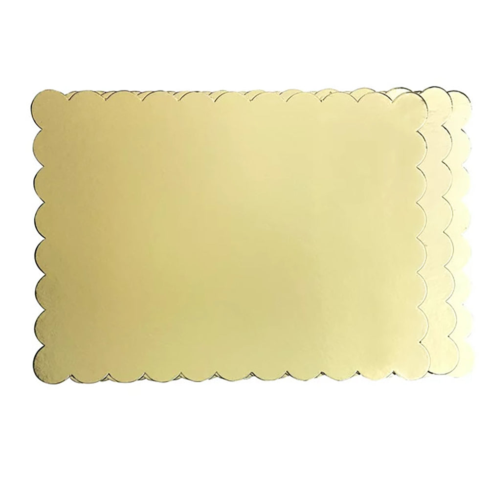 Way to Celebrate Gold Scallop Cake Board- 14x19 inch 3-Count 48.2x35.5cm