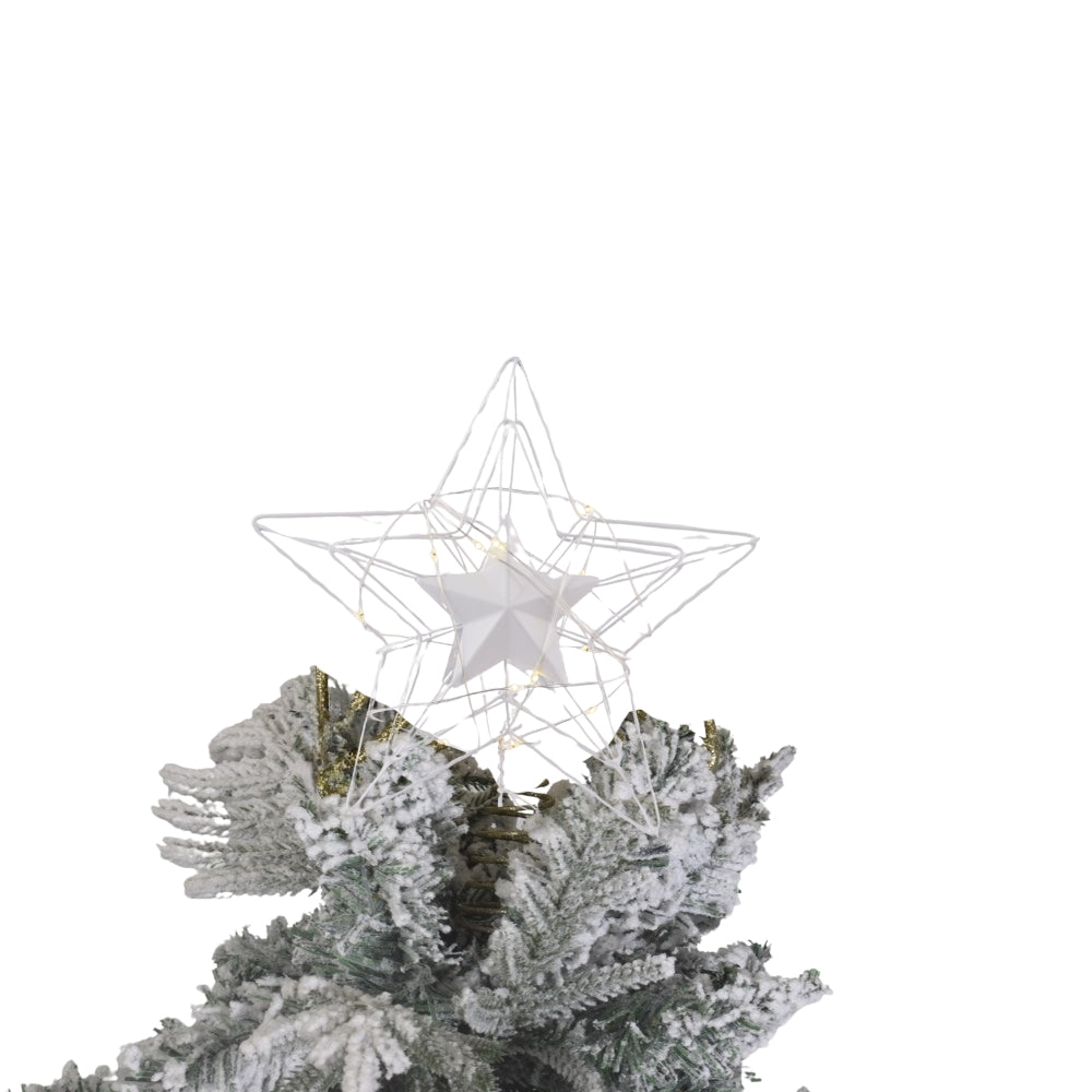 White Star Christmas Tree Topper Shatterproof for Christmas Tree Decorations Xmas Treetop Tree Crown Holiday Ornament