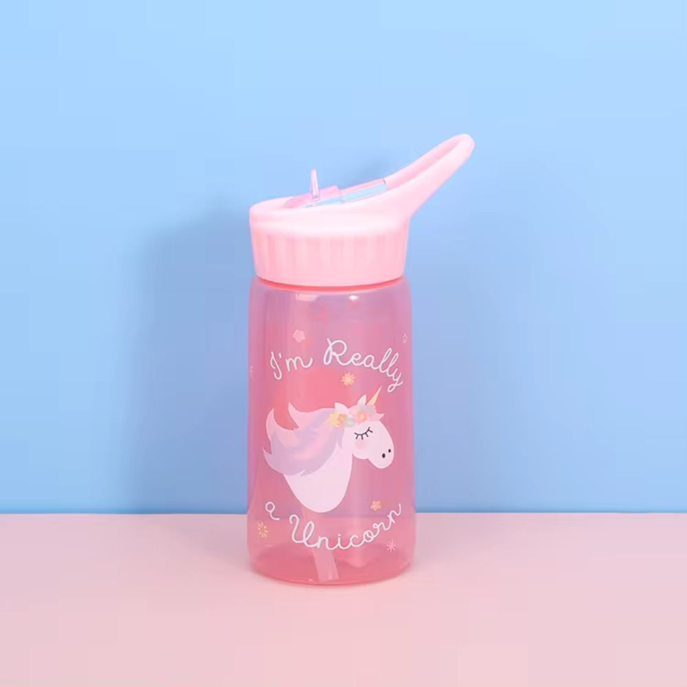 Wholesale Customized Color Clear 350mi Portable Straw Cup Children Plastic Water Bottle