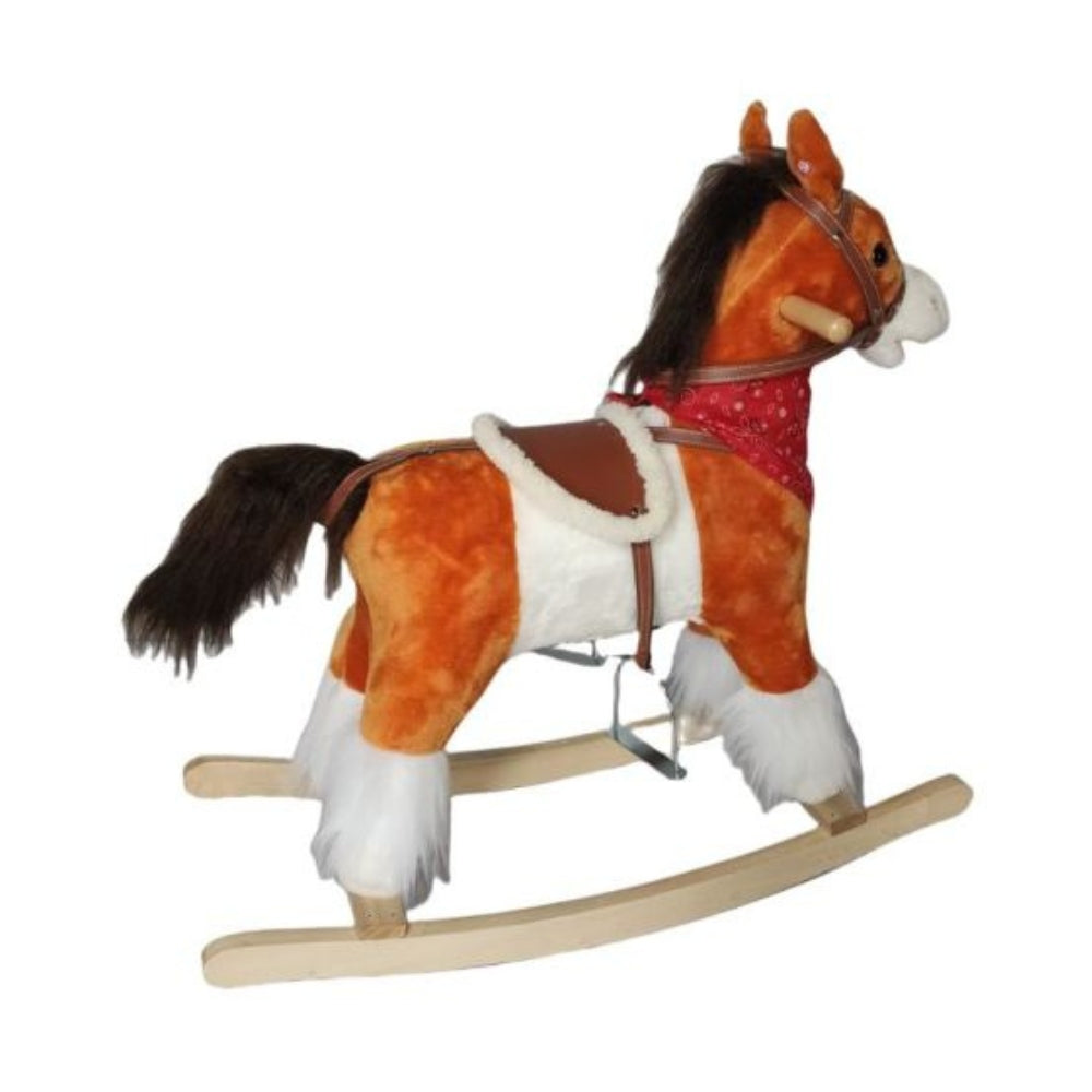 Wholesale Toddler Rocking Chair Trojan Rocking Horse Plush Dolls Wooden Riding Rocking Horse Plush Toys