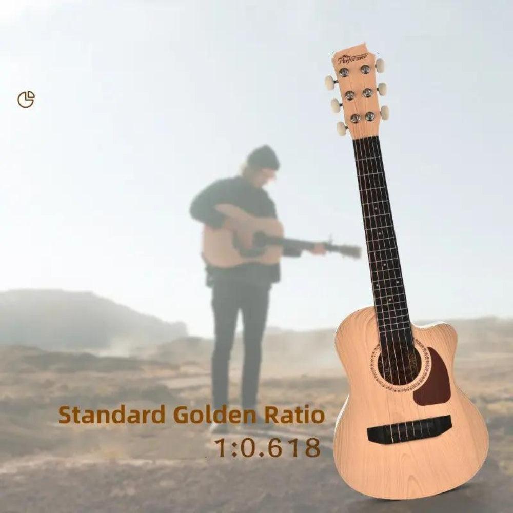 Wholesale Juguete Guitarra Madera Simulation Wood Grain Fashion Style Kids Play Plastic Guitar Toy For Beginner