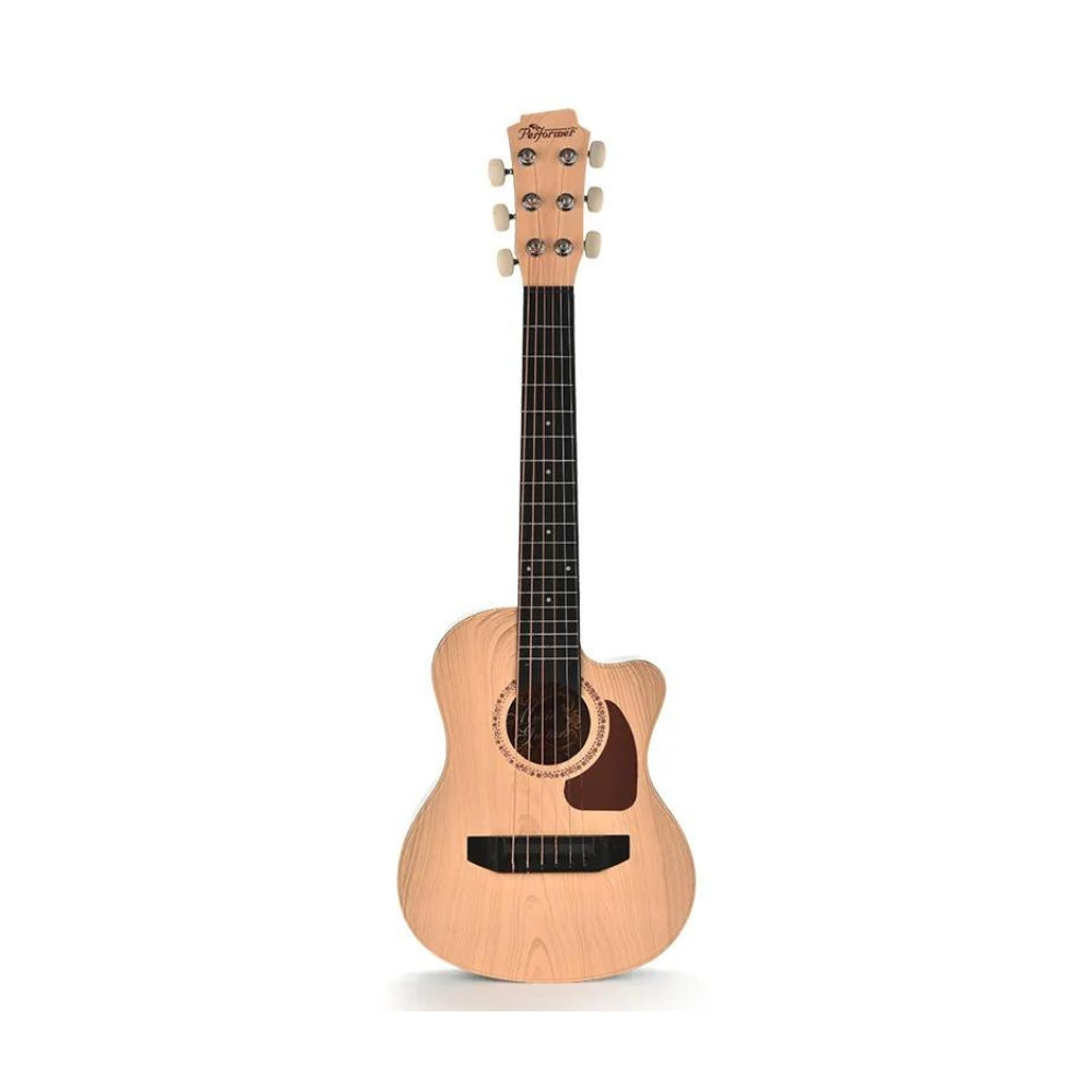Wholesale Juguete Guitarra Madera Simulation Wood Grain Fashion Style Kids Play Plastic Guitar Toy For Beginner