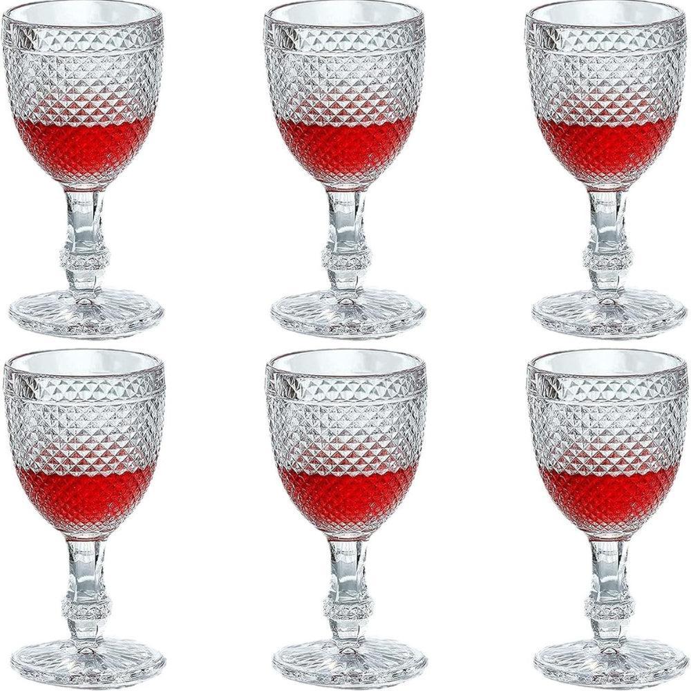 Wine Glassware Clear Water Goblets set of 6 Christmas Glasses
