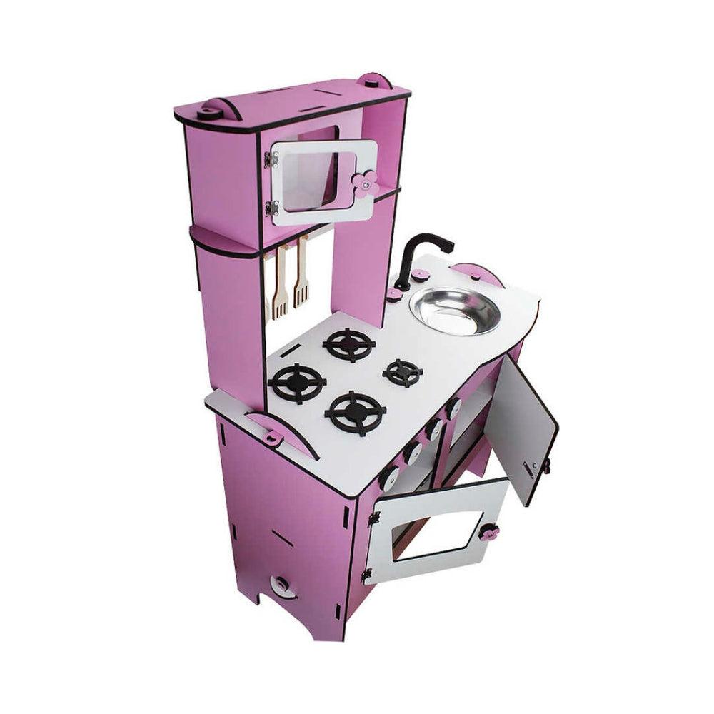 Wooden Kitchen Set Pink Color