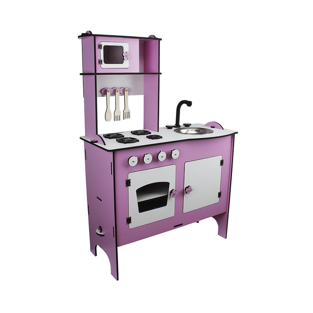 Wooden Kitchen Set Pink Color