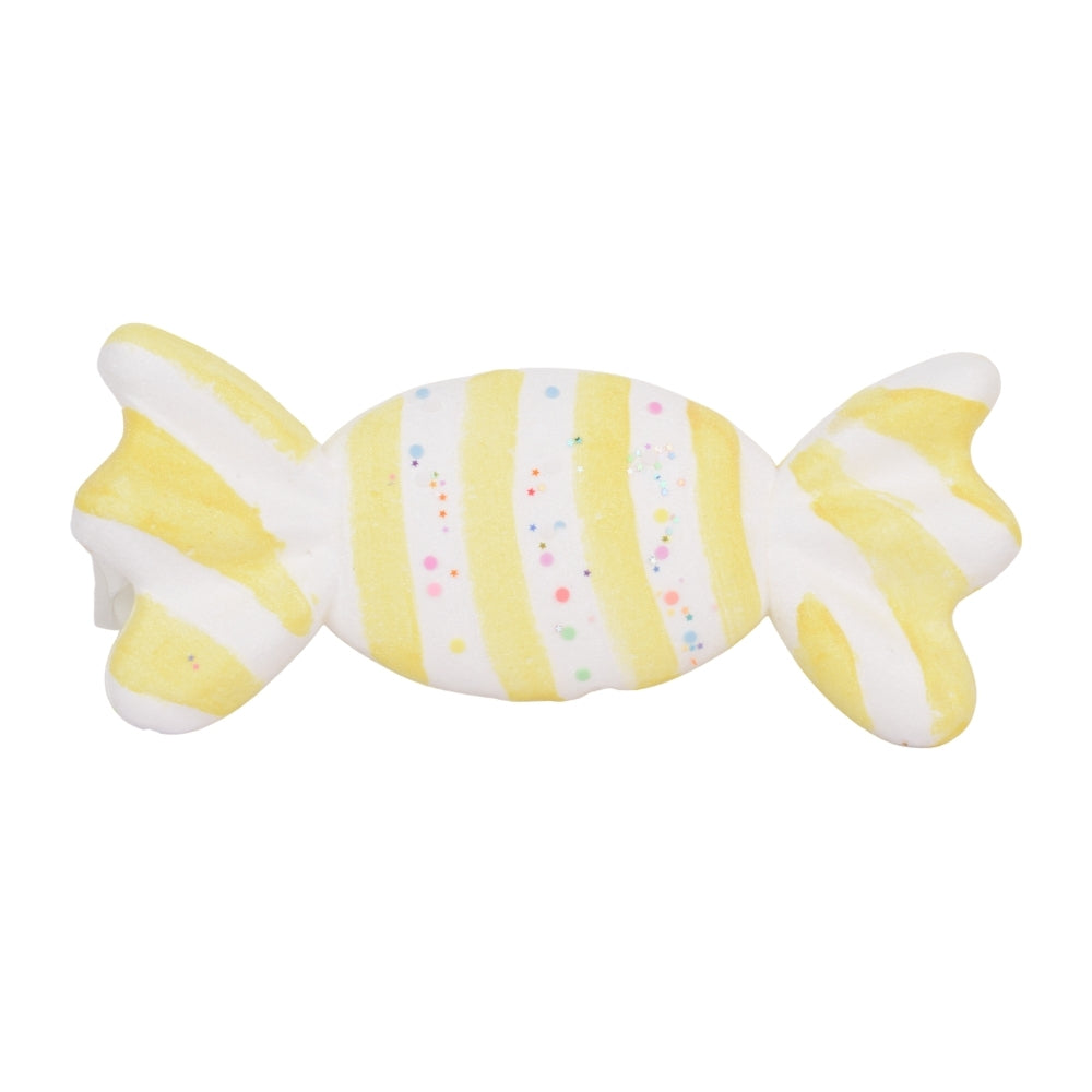 Yellow Striped Candy Ornament for Christmas Tree