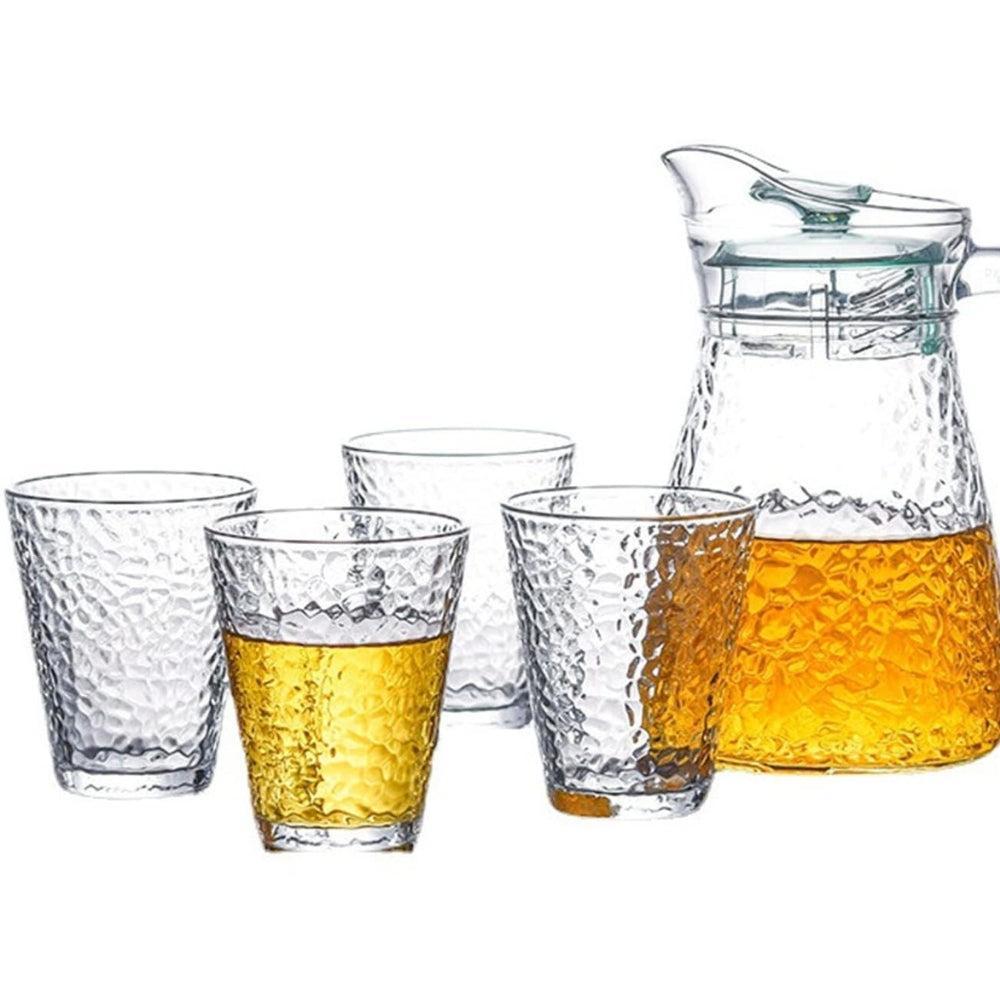 Yiliwu Water and Juice Glasses Set of 4 and Jug Set Combo