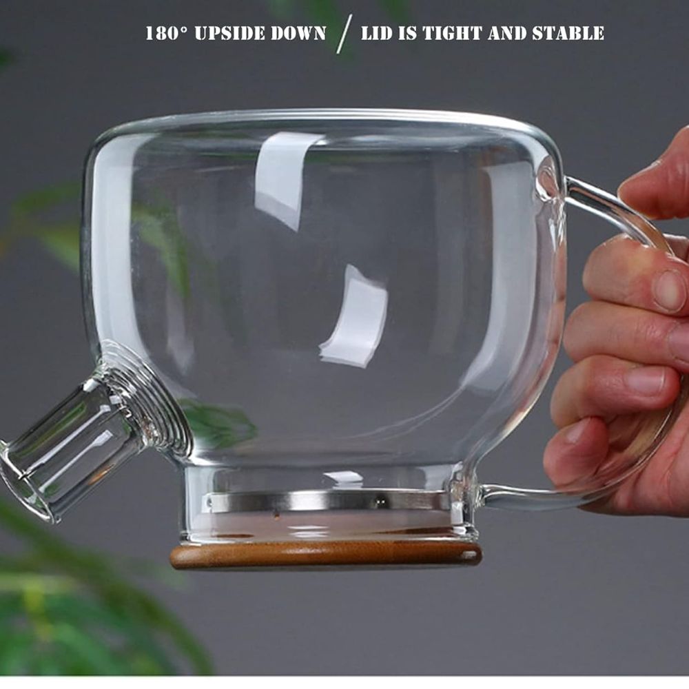 YumLock Glass Teapot with Removable Infuser, Stovetop Safe Teapot for Loose Leaf and Blooming Tea, 1000ML Clear Teapots with Bamboo Lid (Assorted Colors)