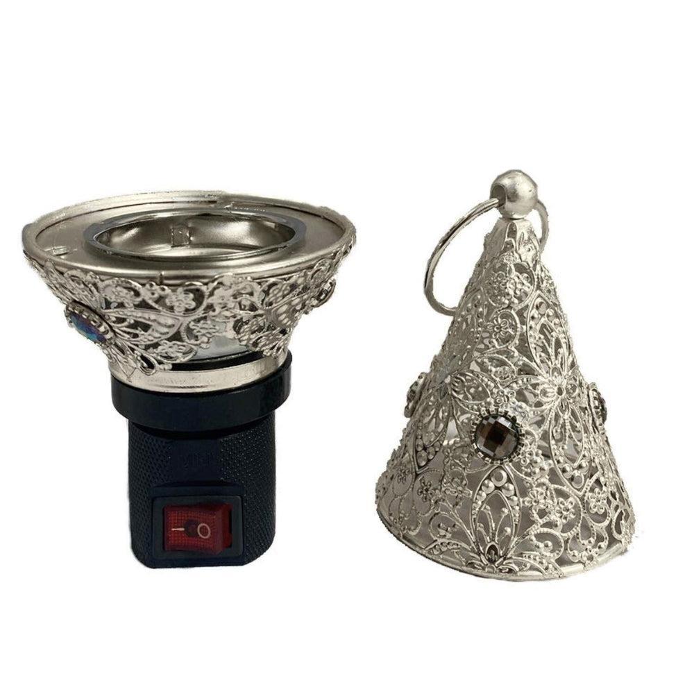 ZOLDYCK Cone Triangle Shaped Fancy Kapoor DaniIncense BurnerBakhoor Dani with Direct Plug in (Bronze)