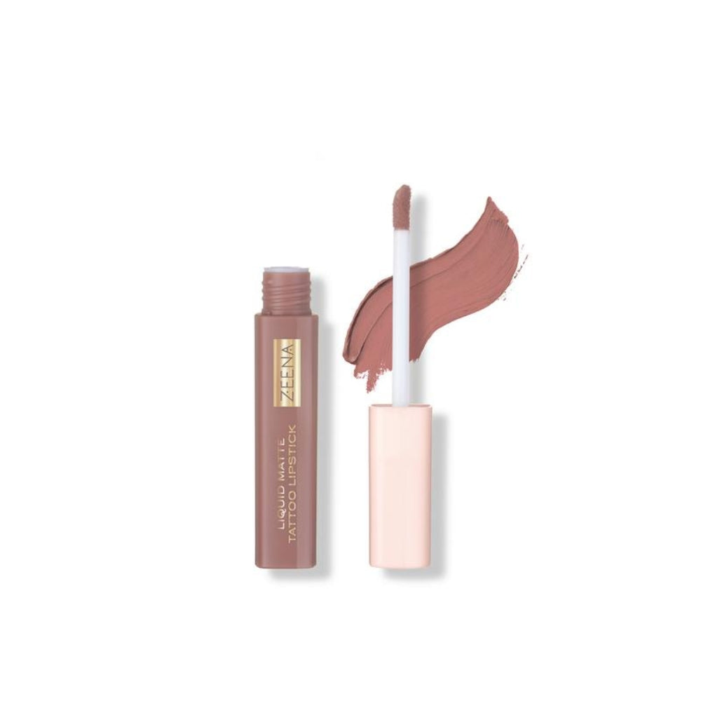 Zeena Liquid Matte Tattoo Lipstick 010 Soft Brown