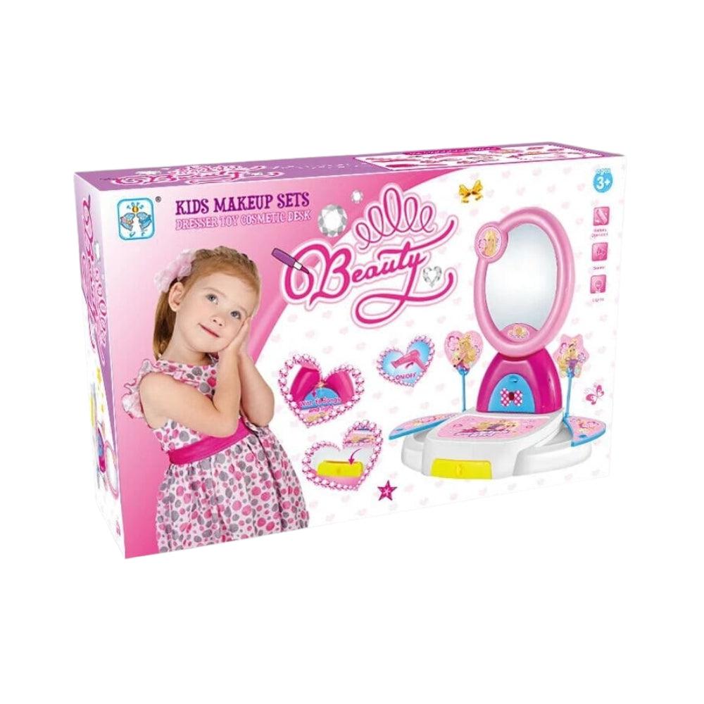 Baby Girl Dressing Table Make Up Play Toys Set Pretent Play Toy Princess Vanity Set Musical Mirror