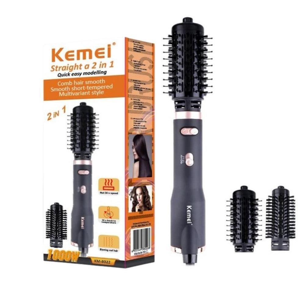 Kemei 2 In 1 Blow Dryer Hot Air Brush Styler Volumizer