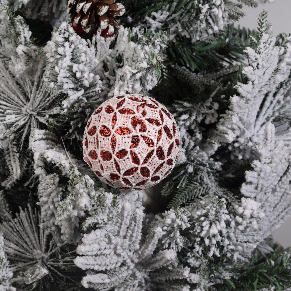 red glitter ornate Christmas baubles