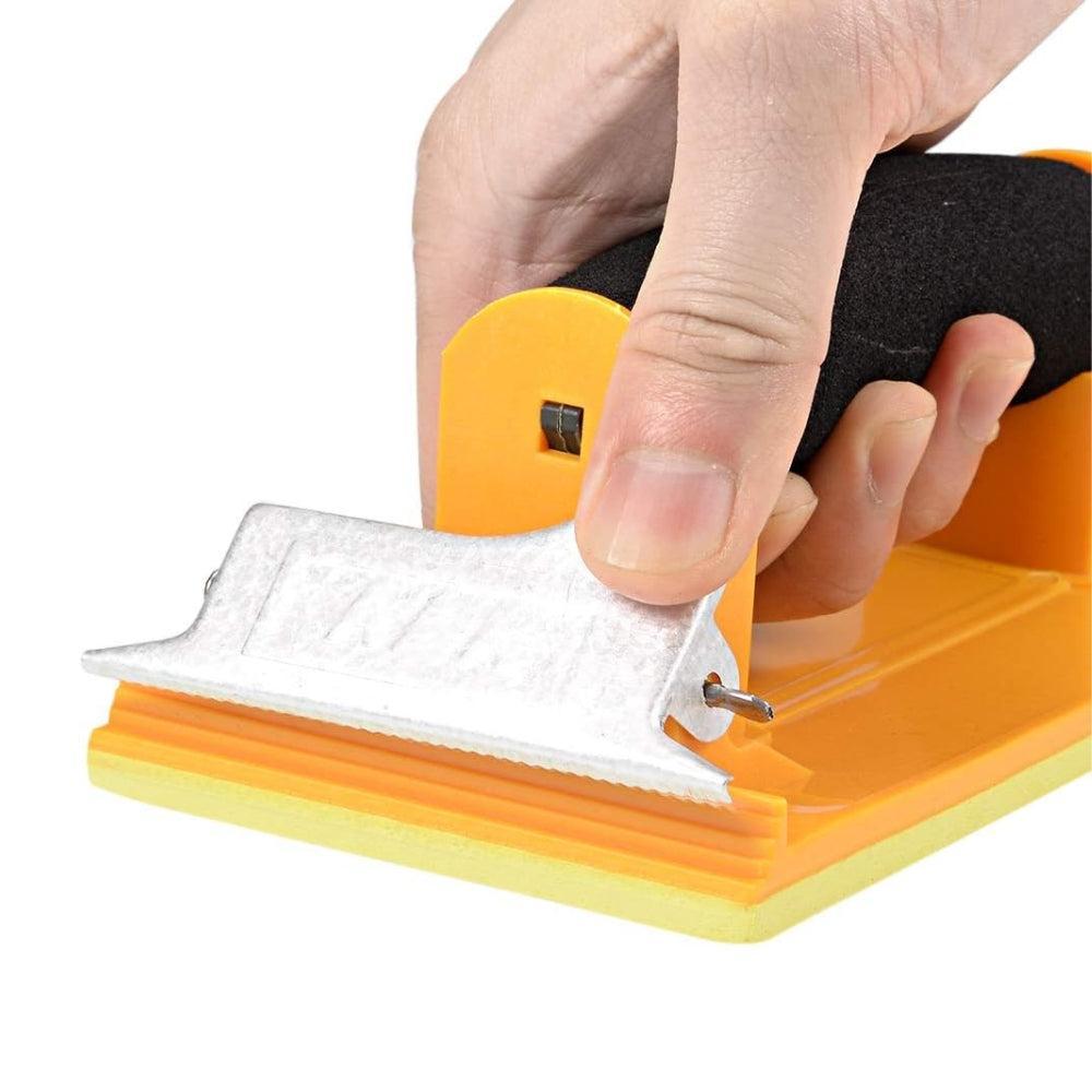 uxcell Sander Block 7 X 3.5 Inch Sandpaper Sheet Holder Hand Tool with Sponge Handle for Sanding Grinding Polishing